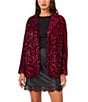 Vince Camuto Sequin Notch Lapel Long Sleeve Blazer Jacket, Color:Crimson - Image 1