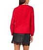 Vince Camuto Sequin Round Neck Long Sleeve Sweater, Color:Luminous Red - Image 2
