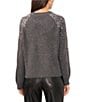Vince Camuto Sequin Round Neck Long Sleeve Sweater, Color:Medium Heather Grey - Image 2