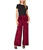 Vince Camuto Sequin Wide Leg Coordinating Pants, Color:Crimson - Image 3