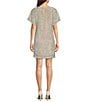 Color:Champagne - Image 2 - Short Sleeve Round Neck Sequined Shift Mini Dress