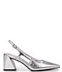 Color:Silver - Image 2 - Sindree Leather Slingback Pumps