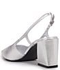 Color:Silver - Image 4 - Sindree Leather Slingback Pumps