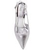Color:Silver - Image 6 - Sindree Leather Slingback Pumps