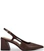 Color:Chocolate - Image 2 - Sindree Snaked Leather Slingback Pumps