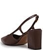 Color:Chocolate - Image 4 - Sindree Snaked Leather Slingback Pumps