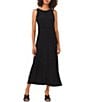 Color:Rich Black - Image 1 - Sleeveless Keyhole Back Jewel Neck A-Line Maxi Dress