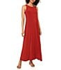 Vince Camuto Sleeveless Keyhole Back Crew Neck A-Line Maxi Dress, Color:Chili - Image 1