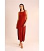 Vince Camuto Sleeveless Keyhole Back Crew Neck A-Line Maxi Dress, Color:Chili - Image 4