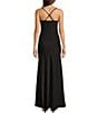 Color:Black - Image 2 - Sleeveless V-Neck Satin Gown