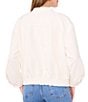 Color:New Ivory - Image 2 - Soho Stretch Twill Banded Collar Long Sleeve Zip Front Bomber Jacket