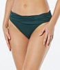 Color:Forest - Image 1 - Solid Draped High Waisted Swim Bottom