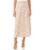 Color:Soft Cream - Image 1 - Spotted Print Luxe Crepe De Chine Pull-On A-Line Midi Skirt