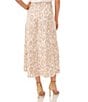 Color:Soft Cream - Image 2 - Spotted Print Luxe Crepe De Chine Pull-On A-Line Midi Skirt