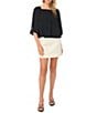 Vince Camuto Square Neck 3/4 Sleeve Bubble Blouse - Image 3