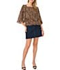 Vince Camuto Square Neck 3/4 Sleeve Bubble Blouse - Image 3