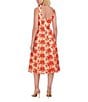 Color:Poppy - Image 2 - Square Neck Sleeveless Midi A-Line Dress