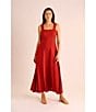 Vince Camuto Square Neck Sleeveless Shift Maxi Dress, Color:Chili - Image 4
