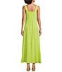 Color:Island Lime - Image 2 - Square Neck Sleeveless Slip Maxi Dress