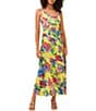 Color:Cool Lime - Image 1 - Square Neck Sleeveless Slip Maxi Dress