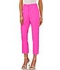 Color:Hot Pink - Image 1 - Straight Leg Front Pleat Cuffed Hem Soho Stretch Twill Tailored Pants