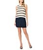 Vince Camuto Striped Crochet Knit Crew Neck Sleeveless Top - Image 3