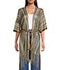 Vince Camuto Striped Metallic Shine Topper - Image 1