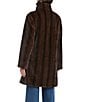 Vince Camuto Striped Vertical Mink Fur Stand Convertible Collar Long Sleeve Coat, Color:Brown Stripe Mink - Image 2