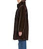 Vince Camuto Striped Vertical Mink Fur Stand Convertible Collar Long Sleeve Coat, Color:Brown Stripe Mink - Image 3