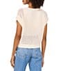 Vince Camuto Sweater Pointelle Crew Neck Short Sleeve Vest, Color:Milk - Image 2