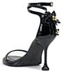 Color:Black - Image 4 - Tanvie Flower Embellished Patent Leather Sandals