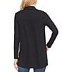 Color:Rich Black - Image 2 - Long Sleeve Tunic Knit Cardigan