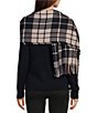 Vince Camuto Twin Plaid Print Mixed Feather Soft Scarf Wrap - Image 2