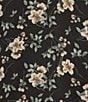 Color:Rich Black - Image 4 - Floral V-Neck Long Sleeve Cross Hem Blouse