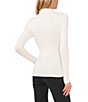 Color:New Ivory - Image 2 - V-Neck Long Sleeve Crossover Ruched Wrap Top