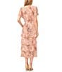 Color:Natural Taupe - Image 2 - V Neck Short Sleeve Four Tiered Dress