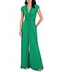 Vince Camuto V-Neck Short Sleeve Twist Front Jumpsuit, Color:Kelly - Image 3