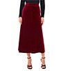 Vince Camuto Velvet Maxi A-Line Skirt, Color:Crimson - Image 1