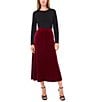 Vince Camuto Velvet Maxi A-Line Skirt, Color:Crimson - Image 3