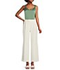 Color:New Ivory - Image 3 - Pleat Front Wide Leg High Rise Pants