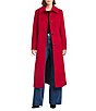 Vince Camuto Wool Banana Stand Collar Long Sleeve Single Breasted Coat, Color:V-Red - Image 1