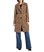 Vince Camuto Wool Blend Leopard Print Notch Collar Boyfriend Fit Walker Coat, Color:Leopard - Image 1