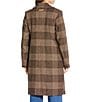 Vince Camuto Wool Blend Plaid Print Notch Collar Boyfriend Fit Single Breasted Coat, Color:Taupe Glen Plaid - Image 2
