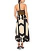 Vince Camuto Woven Abstract Print V-Neck Sleeveless Printed Midi Dress, Color:Rich Black - Image 2