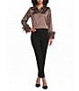 Vince Camuto Woven Feather Trim Button Down Blouse - Image 5