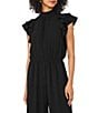 Vince Camuto Woven Flutter Sleeve Mock Neck Jumpsuit - Image 3
