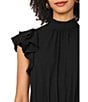 Vince Camuto Woven Flutter Sleeve Mock Neck Jumpsuit - Image 4