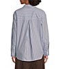 Vince Camuto Woven Long Sleeve Stripe Button Front Top - Image 2