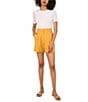 Vince Camuto Woven Pleated Elastic Back Waistband Coordinating Shorts, Color:Golden Spice - Image 3