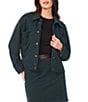 Vince Camuto Woven Point Collar Long Sleeve Cropped Coordinating Jacket - Image 1